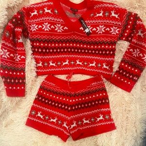 NEW Knit Lounge set Christmas Holiday NWT - Med